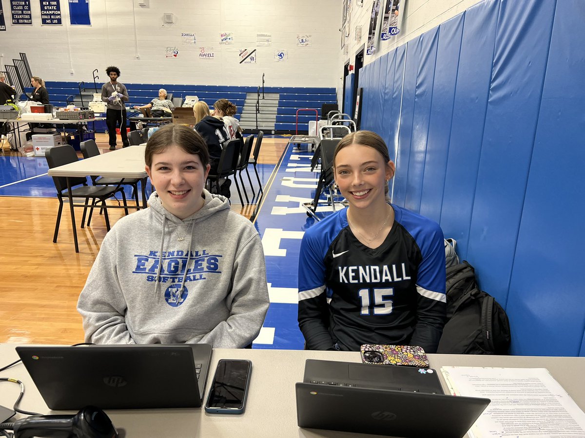 NHS students volunteering at our Blood Drive today. Come out to a Kendall Jr/Sr High School and and support the Red Cross.  We are open until 3:30