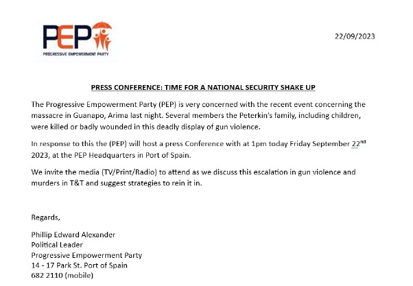 PEPtt_official's tweet photo. @CNC3TV @tv6tnt @expressupdates @Newsday_TT @LoopNewsTT @GuardianTT @AGulstonTV6 @KejanHaynes https://t.co/1sjpi9xaGv