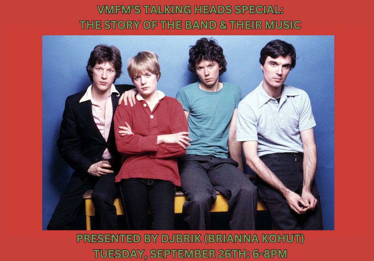 VMFM is getting ready for the re-release of Talking Heads' 'Stop Making Sense' by burning down the house! Join DJ BriK as she recounts the history of the band and plays music from each of their albums, as well as some tunes from the member's solo careers, too. Check it out!