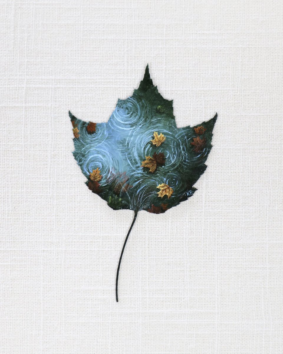 KatieBrooksArt's tweet photo. “Fallen” 🍁
Painted on a preserved maple leaf

I’m not sure how I feel about this one, it’s a bit out of my usual wheelhouse. But I do really enjoy the irony of painting tiny leaves on a leaf! https://t.co/MQbrvBEEV3