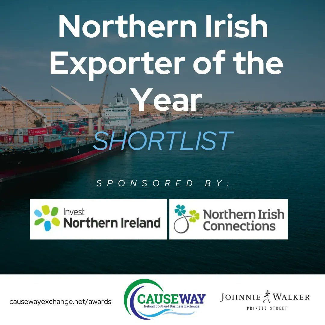 CausewayXchange's tweet photo. Proudly sponsored by @InvestNI and @ConnectNI, the Northern Irish Exporter of the Year Award shortlist is in! 📣

Congratulations to our shortlist:
@HawthornHeights
NMK Steel Ltd https://t.co/diqUi8LJWV