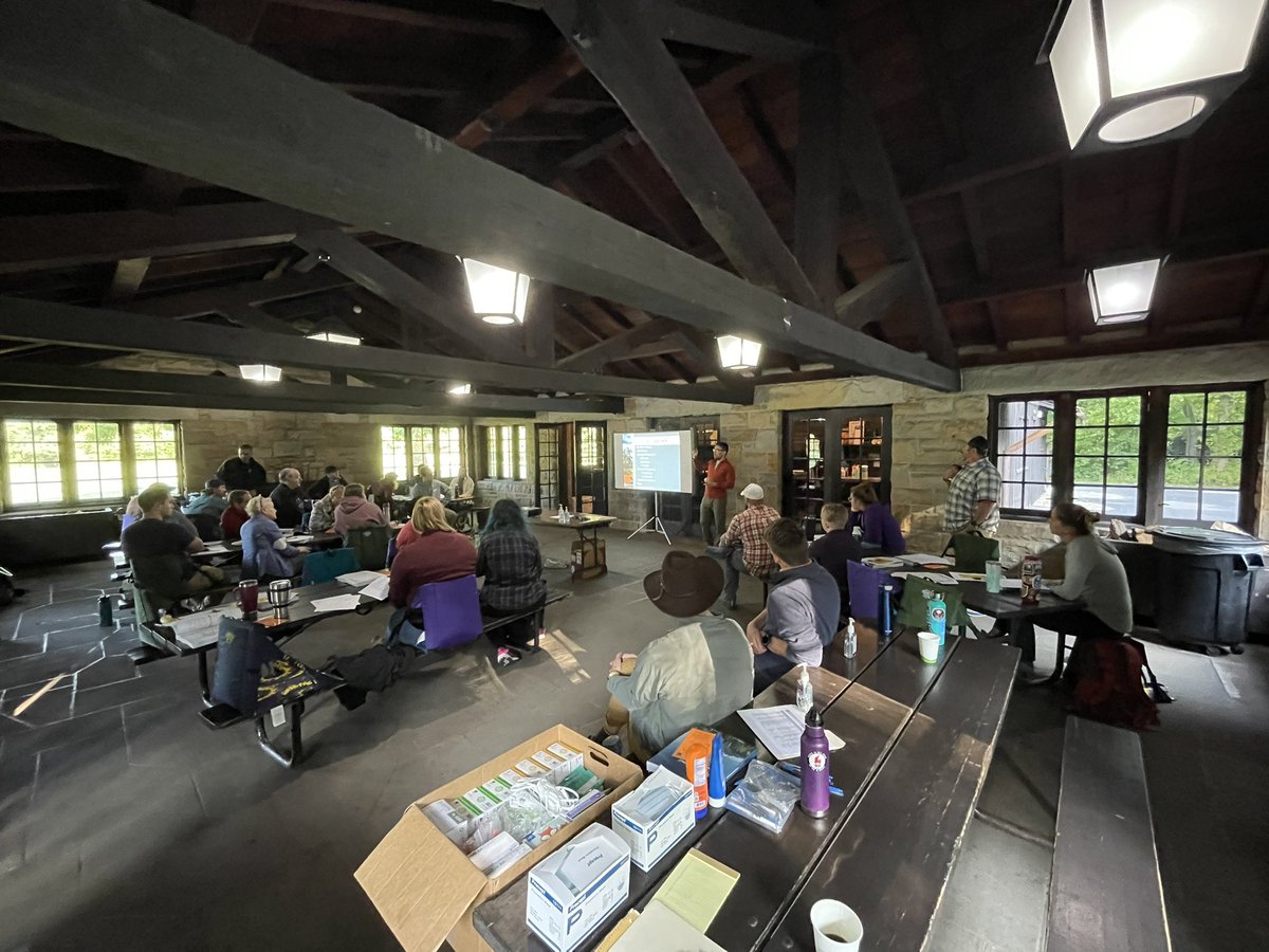 CBazzoliMD's tweet photo. Kicking our #WildMed weekend off here in @CVNPNPS at the historic Ledges Shelter, teaching Wilderness Life Support for the Medical Professional (fka AWLS).  Great weather, great place, great people, and excited to learn from one-another!  #WLSMP #MedEd #CLE @forcvnp https://t.co/huD5R3K6o1