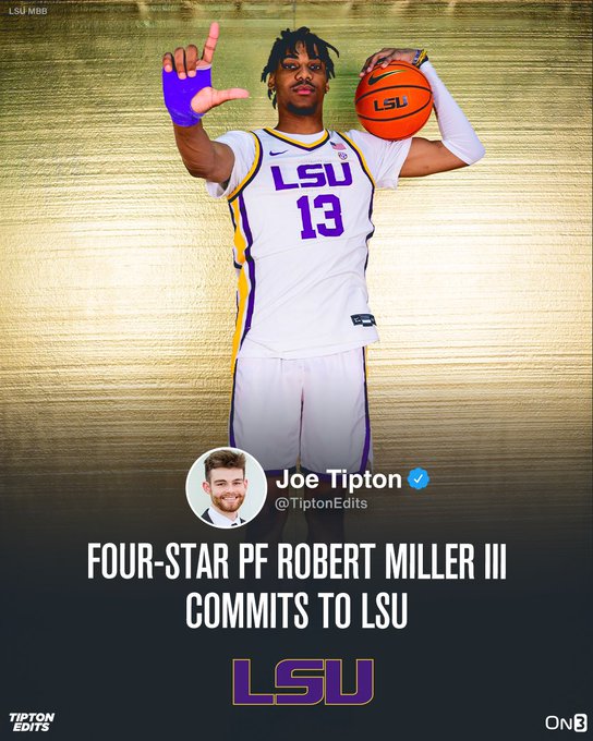 Robert Miller III, the No. 40 overall player in the 2024 commits to LSU