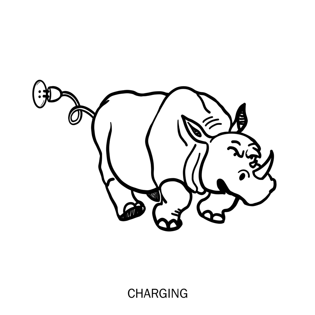 NadiaTolstoy's tweet photo. How do you stop a charging rhino? Unplug it.⁠
⁠
It´s World Rhino Day today! ⁠
⁠
World Rhino Day, celebrated on September 22nd, is dedicated to raising awareness about the various species of rhinoceros and the conservation efforts needed to protect them. https://t.co/WYj92EbzpO