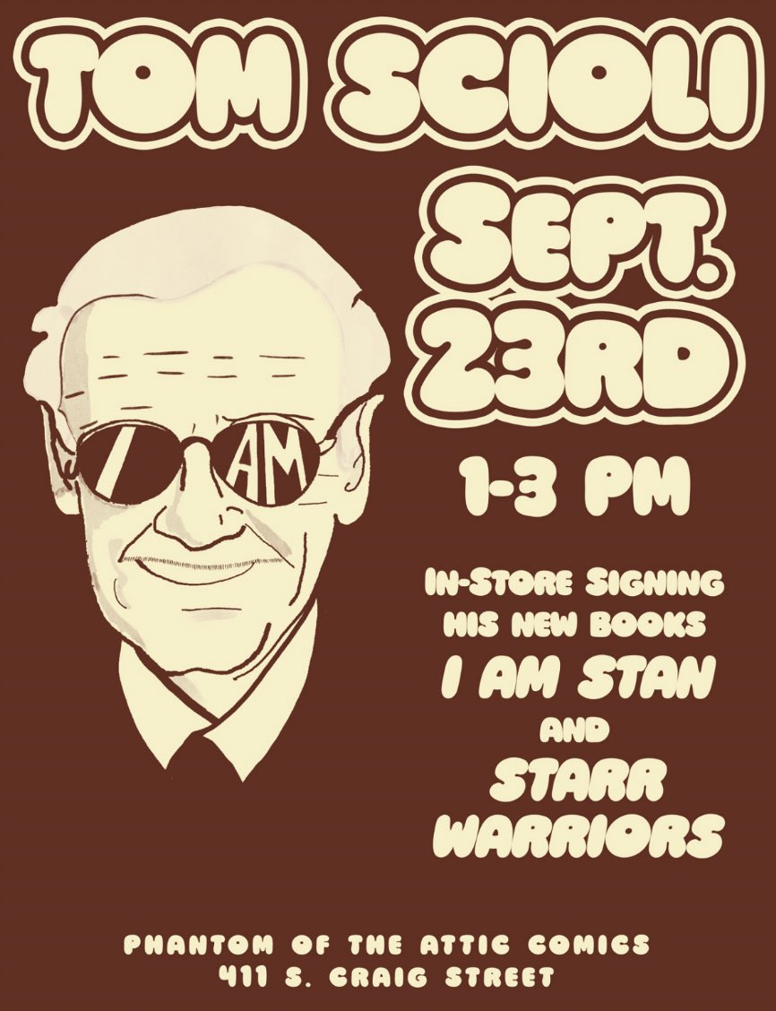 Hope you can join us tomorrow (Sep 23) between 1-3 pm when <a href="/tomscioli/">Thomas Scioli</a> will be signing copies of ‘I Am Stan’ and ‘Jack Kirby’s Starr Warriors.’