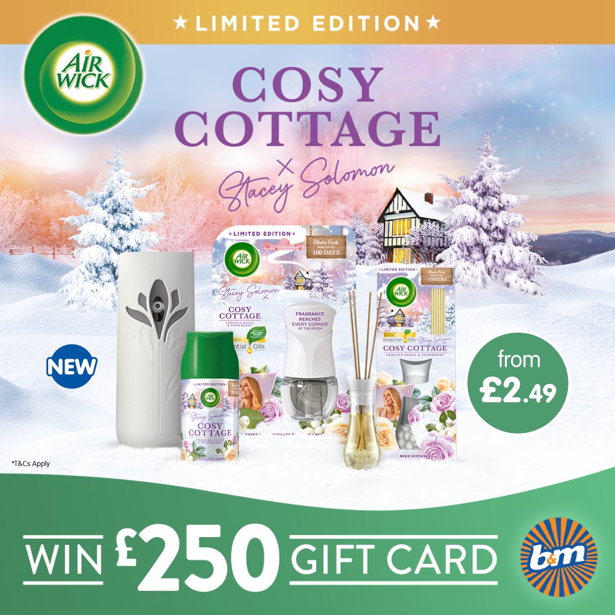 🌲 #COMPETITION TIME 🌲

We're giving away a chance for ONE lucky winner to WIN a £250 B&amp;M Gift Card to celebrate the launch of Stacey Solomon's Air Wick Range!

For a chance to WIN, let us know what you'd spend the voucher on!

Competition ends 9am 29/09/22