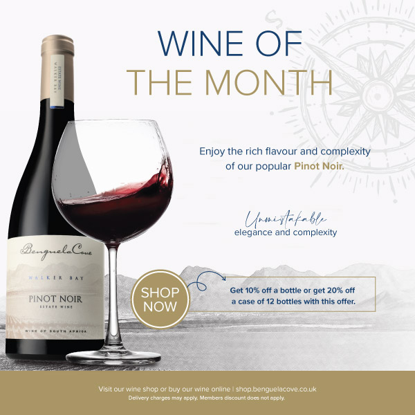 Be sure to grab our Wine of the Month before the end of September, our @BenguelaCove Pinot Noir is rich in flavour and complexity and you can sip a sample with us any time! Just ask a member of our staff and they will be happy to help. Read more here: shop.benguelacove.co.uk/product/#/beng…
