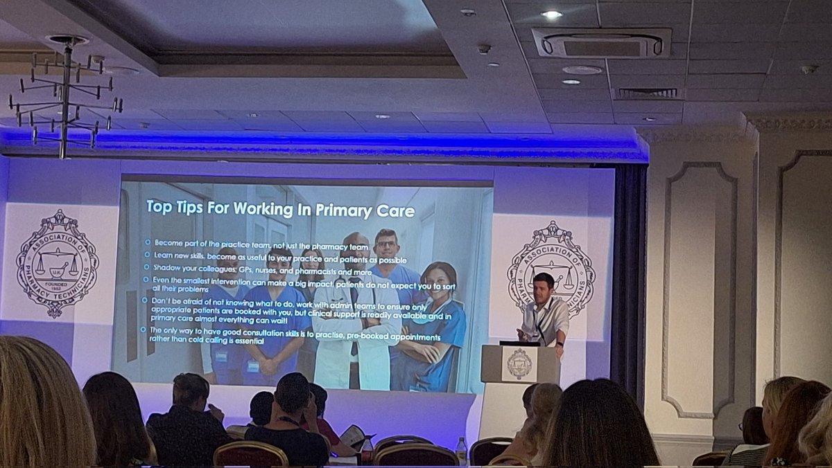Some great tips from Alistair Lane on top tips for working in #primarycare @APTUK1 #makinganimpact #aptuk2023 #pharmacytechnicians
