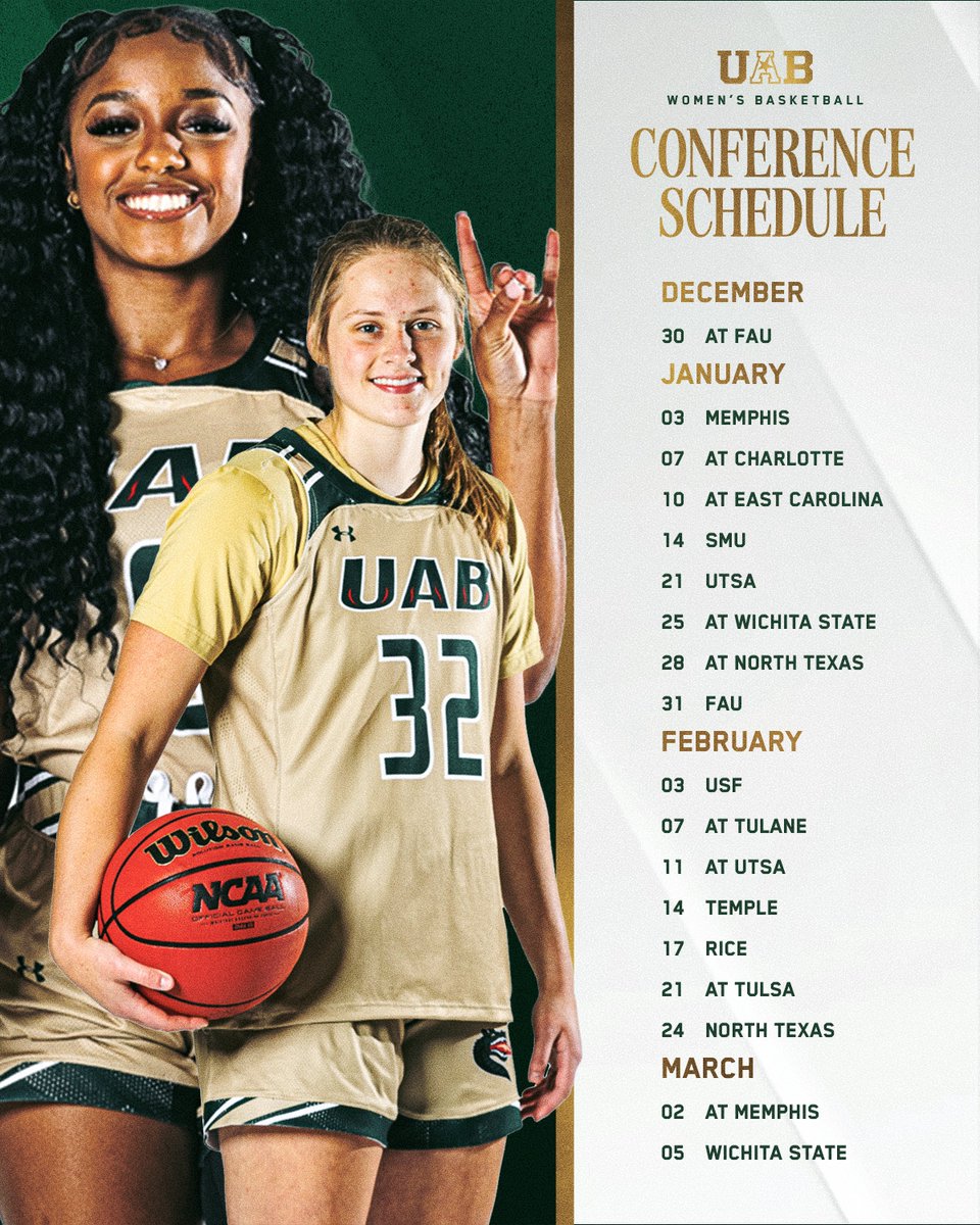 Our <a href="/American_Conf/">The American</a>  schedule has been released‼️
🔗 bit.ly/UABWBBAAC24