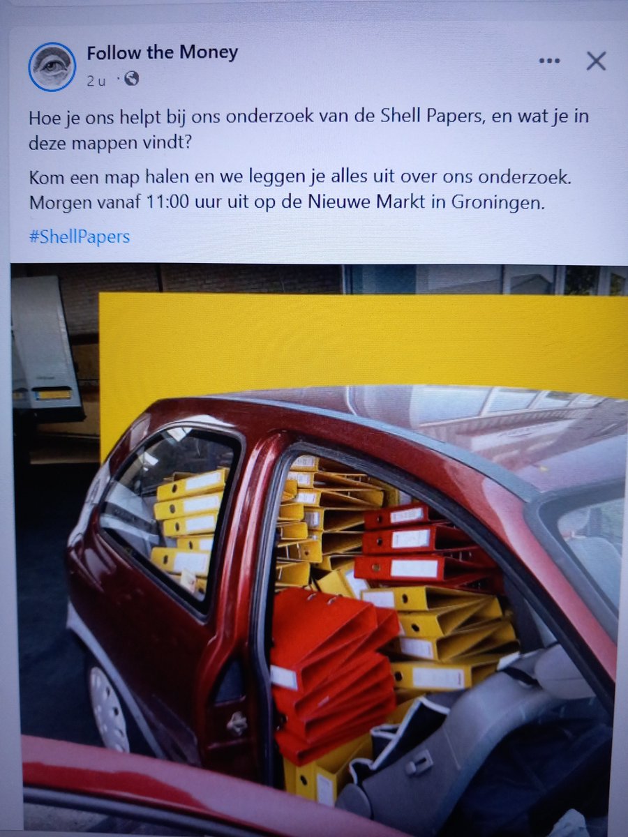 IKouwenhoven's tweet photo. #FollowTheMoney Help mee bij het onderzoek van de #ShellPapers. 🧐 Kom zaterdag vanaf 11.00 uur op de #NieuweMarkt #Groningen een map ophalen en ga aan de slag. https://t.co/cqfBG8D6yu