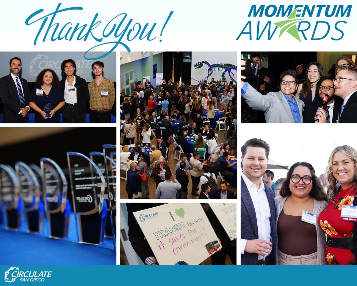 It was wonderful to come together for our 2023 Momentum Awards. Huge thanks to everyone who attended and congratulations to all of the 2023 award winners! Check out the winners here: circulatesd.org/press_release_…