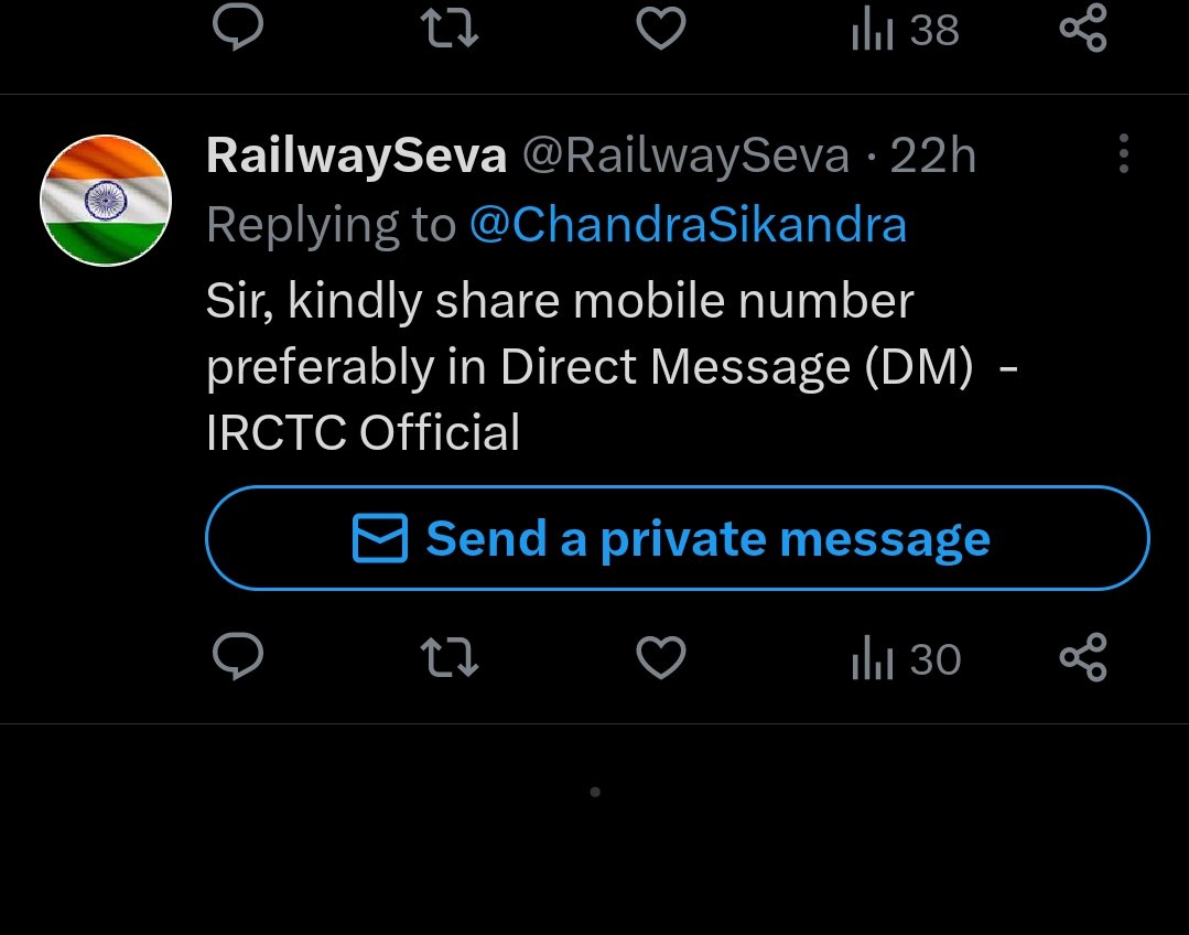 ChandraSikandra's tweet photo. @Central_Railway @EasternRailway @railminister @RailMinIndia @railwayminister @AshwiniVaishnaw 
बस हवा हबाई बाते बस लोगो को दिखाने के लिए डायरेक्ट msg का रिप्लाई करने बाद जब सारा डिटेल्स दिया तो no response अभी तक टिकट का पैसा रिफंड नही आया माननीय मंत्री महोदय एक बार देखा जाए https://t.co/L89Ix4OxmP