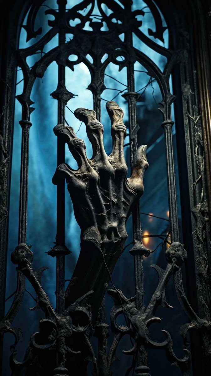 pixexid's tweet image. 🖼️ Behold the haunting beauty of AI-generated art! This spine-chilling masterpiece features a skeletal hand yearning for freedom, locked behind decayed iron bars. Prepare to be mesmerized by the surreal world where creativity meets technology. #AIart #UnleashTheImagination 🎨✨