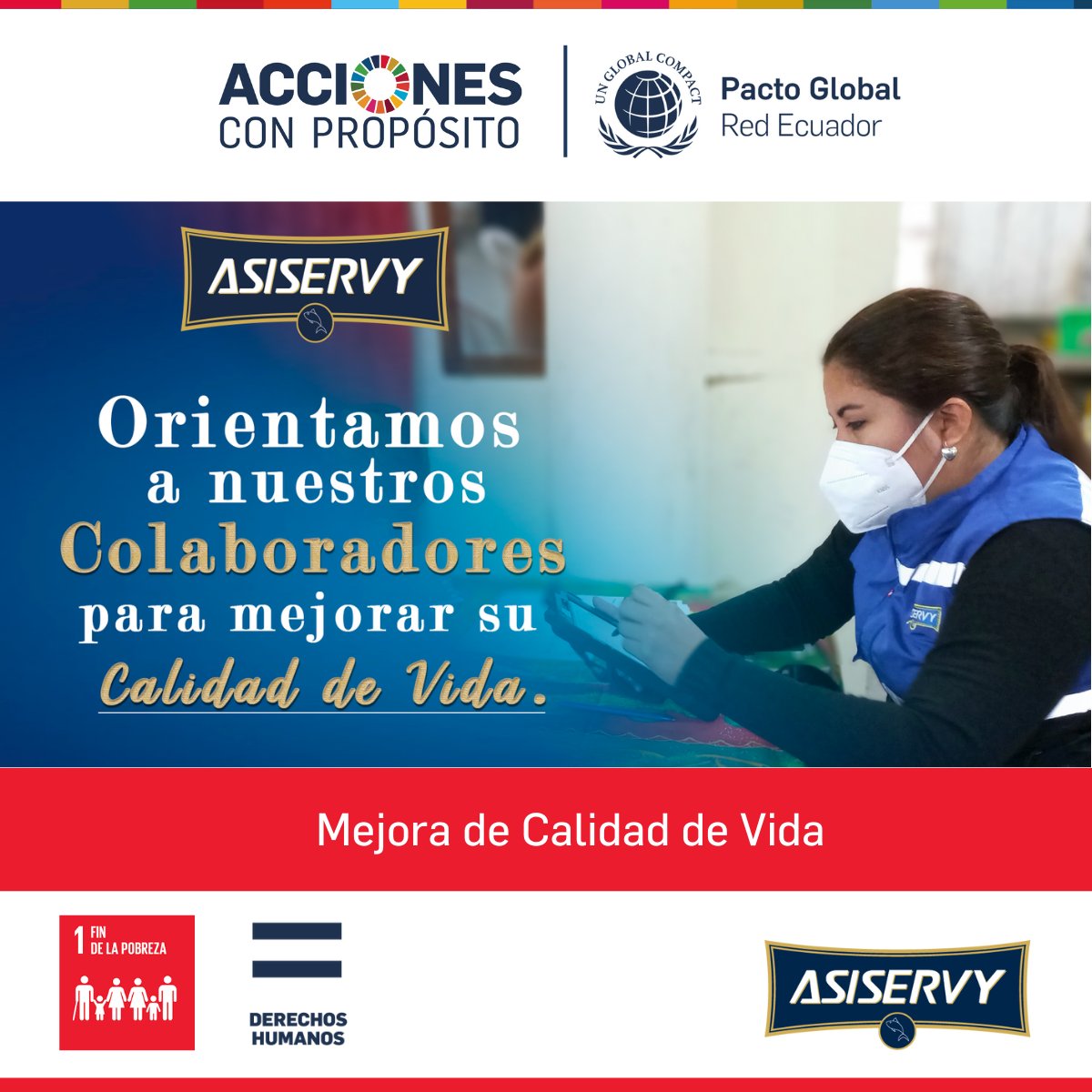 PactoGlobalEcua's tweet photo. El #ODS1: Fin de la pobreza  busca erradicar la pobreza extrema en todas sus formas y promover la igualdad.

En ese sentido, @asiservy ha creado el programa “Mejora de calidad de vida”, el cual se basa en el semáforo de vida, una herramienta que busca activar el potencial de sus trabajadores, sus familias y las comunidades para de esta manera erradicar la pobreza, medir las condiciones de vida, educación y alcanzar la igualdad de género.

Conoce más de este programa 👉🏻 https://t.co/ZCcly5XIcW