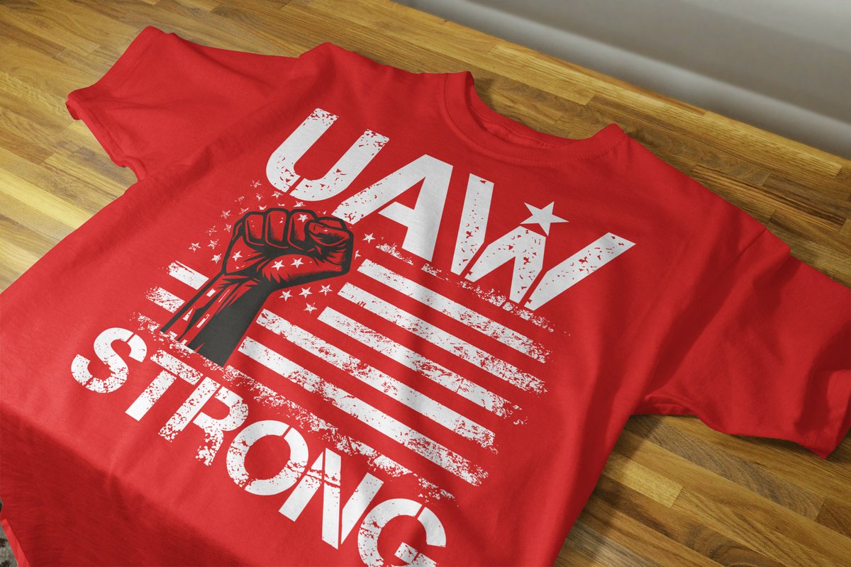 Canam0rt's tweet photo. @CitizenFreePres In Solidarity with The UAW!! Show Support, Make America Great Again ! UAW Strong Red Shirt ✊ Order here 📷 https://t.co/IZiqIdM4Zw https://t.co/bmqLJLSJd2