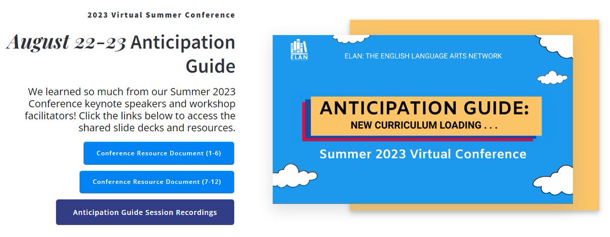 We're excited to share that the first set of #ELANanticipates recordings is now posted online. We've shared some fantastic learning from @StacieOliver100, @mslongpre, @mslajeunesse , and @AmandaDWatson. Look for more to come! elanontario.com/resources-2/