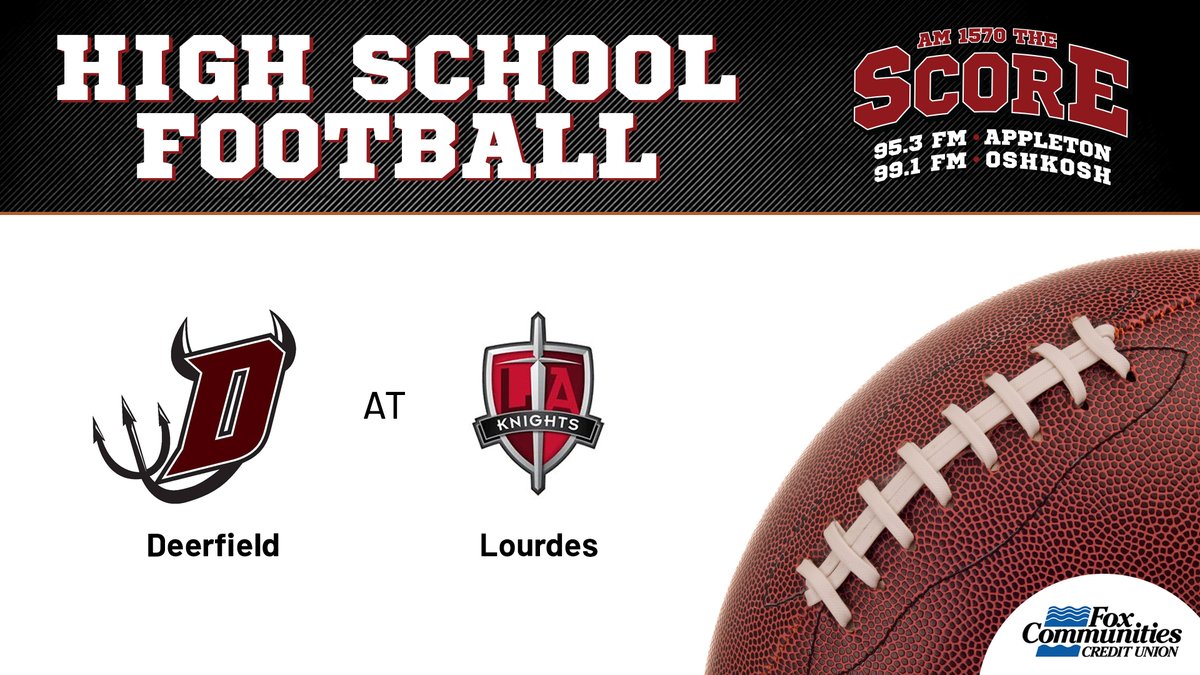 Our <a href="/foxcu/">Fox Communities Credit Union</a> Video Stream Game of the Week returns for Week 7!

It's a battle in the Trailways Conference as it's <a href="/DeerfieldFB/">Deerfield Football</a> at <a href="/LourdesAcademy/">Lourdes Academy Football</a> from Titan Stadium in Oshkosh!

Kickoff at 7:00pm with pregame at 6:45pm!

Watch here: bit.ly/ScoreHSSports

#wisfb #hsswi