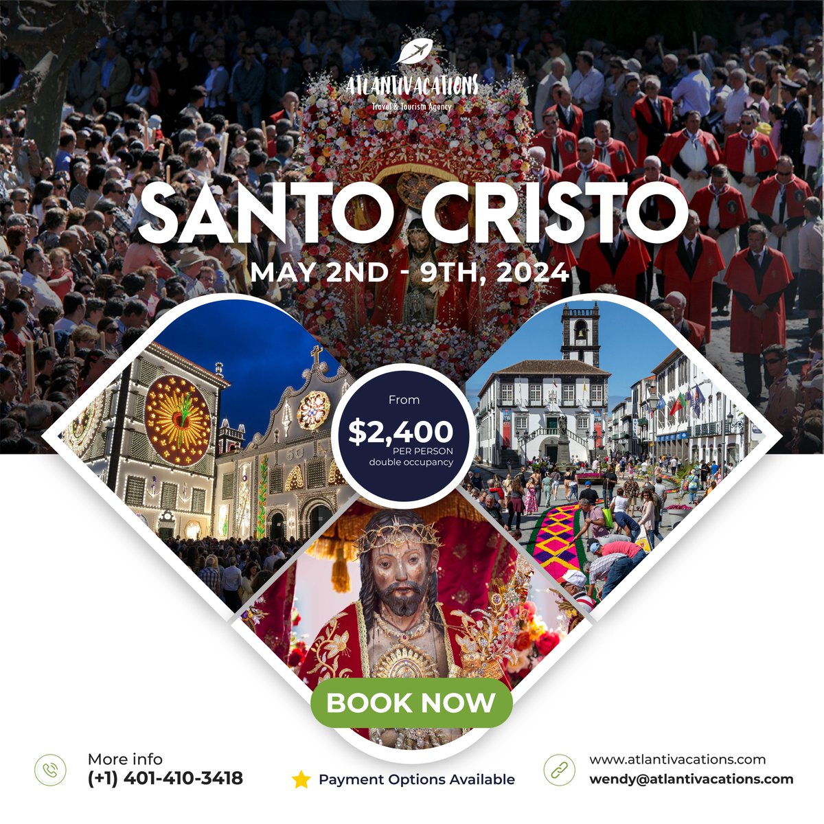 🌹 Our special Santo Cristo package is here! Book early to secure your spot

#azores #azoreswhatelse #santocristo2024 #santocristoazores #santocristo #azoresvacation #saomiguel #pontadelgada