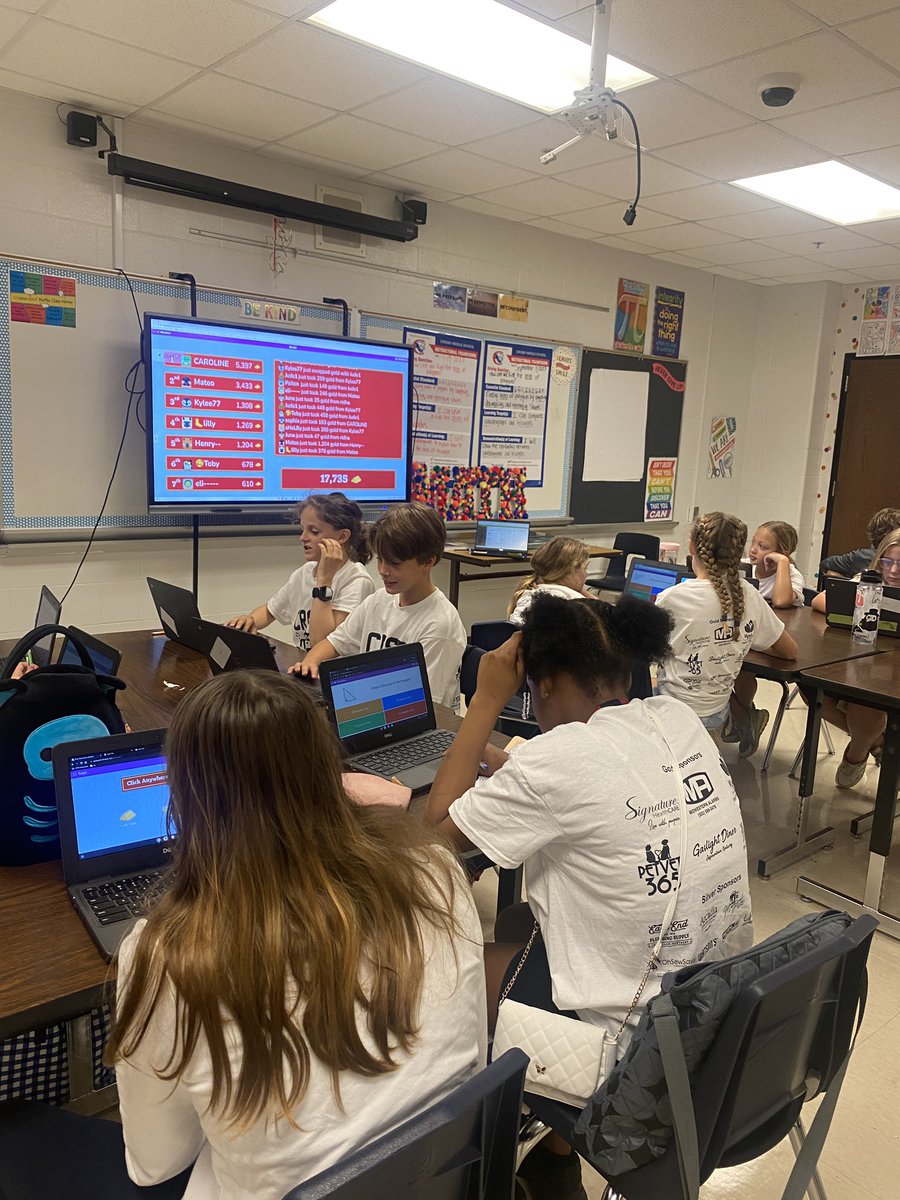 whitaker_keri's tweet photo. Blooket is a highly engaging game but man these kids are ruthless π€£ #mathisfun #areaoftriangles @CrosbyMiddle https://t.co/rkgDNoUloW