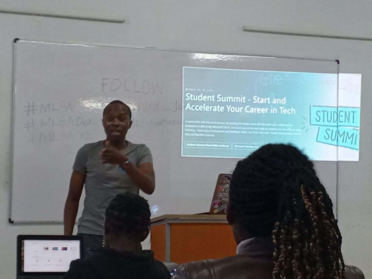 mlsa_dekut's tweet photo. @gatere_mark sharing to the audience about Microsoft student summit https://t.co/UBIMZMM6Mw