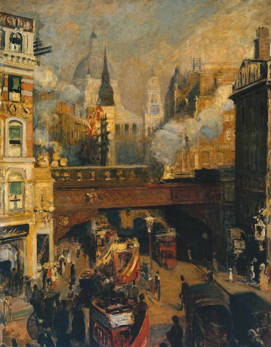 PaintingsLondon's tweet photo. 'Ludgate Circus: Entrance to the City (November, Midday)' (c.1910) by Jacques-Émile Blanche

(Tate Britain) https://t.co/tGy1t0uhlC