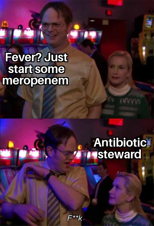 Don't be scared
Antibiotic stewards are actually your friends 😊

#stewardmeme