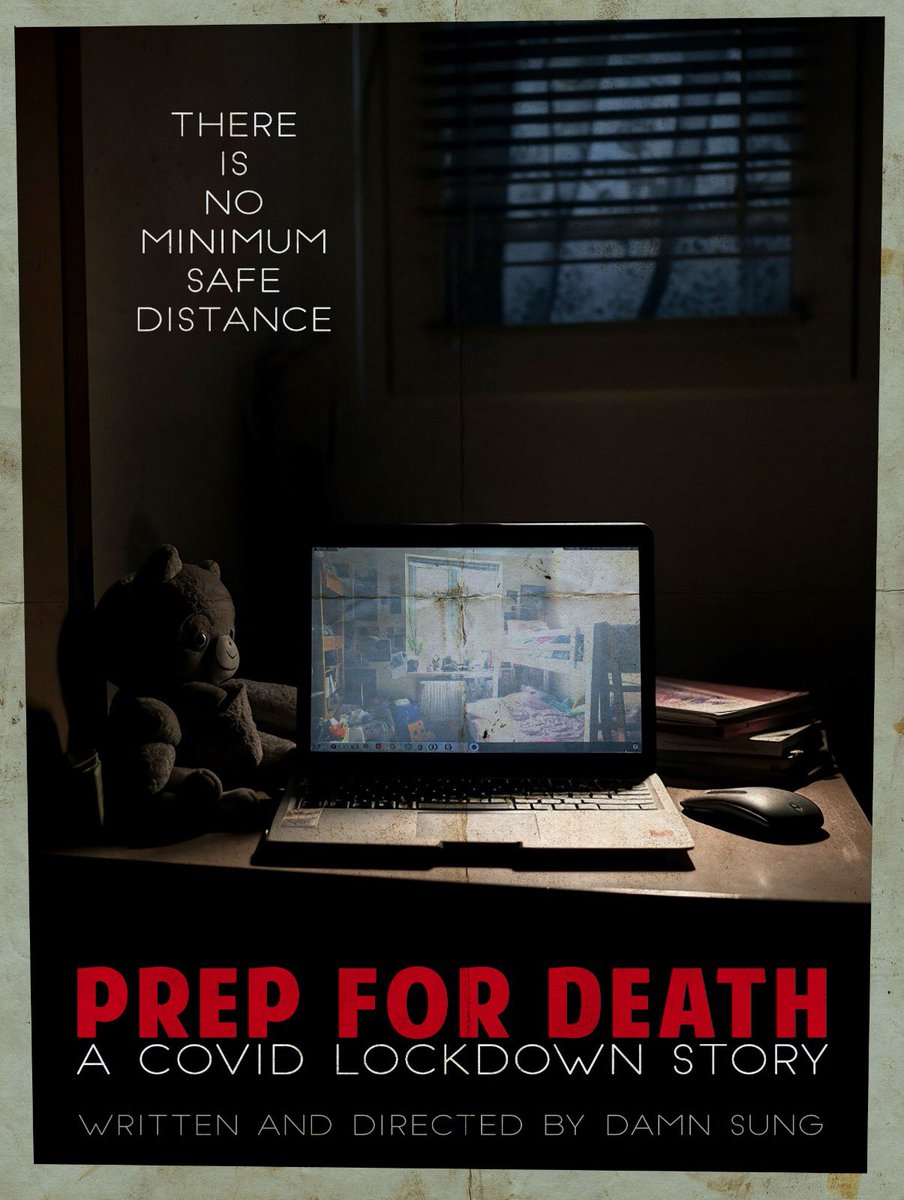 damnsung's tweet photo. One week to go until my screening of #prepfordeath @SoIfilmfestival 
Thanks to the amazing @DaveMedlo who made me this ominous poster. https://t.co/0CD5mrP5GZ