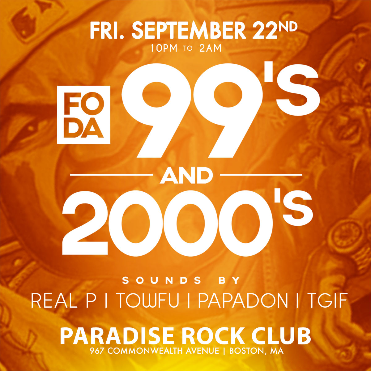 TONIGHT 📆 Fo Da 99's &amp; 2000's with DJ Real P, <a href="/YungTowfu/">Towfu Say ☾</a>, <a href="/DJPapadon/">DJ Papadon</a>, and DJ TGIF! 🤑

🎟: rb.gy/9deet
🚪: 10PM
🎶: 10PM
21+