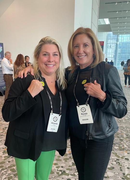 The @NestCampus Chief Development Officer Amanda Kanaga was pinned by Co-Lead Ronda Carnegie, and over 200 additional Dandelions were ignited during a Climate Campus panel on gender and climate justice with Co-Lead Hafsat Abiola! #IAmaDandelion