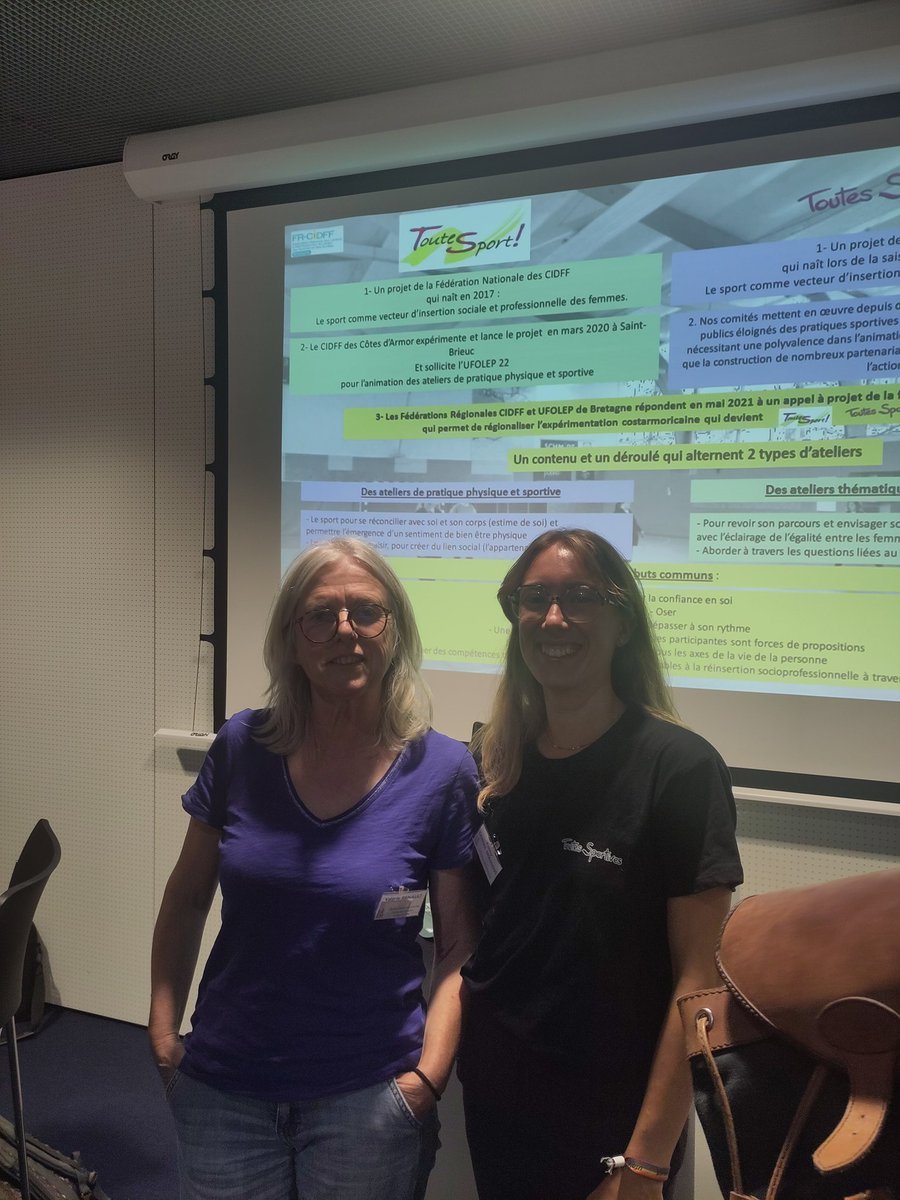 L'ufolep Bretagne présentait aujourd'hui son dispositif #toutessportives aux côtés du cidff 22 @FNCIDFF sur la thématique du décrochage et raccrochage sportif. Récits d'expérience et réalité de terrain étaient au programme ♀️💬🏑 @UFOLEP