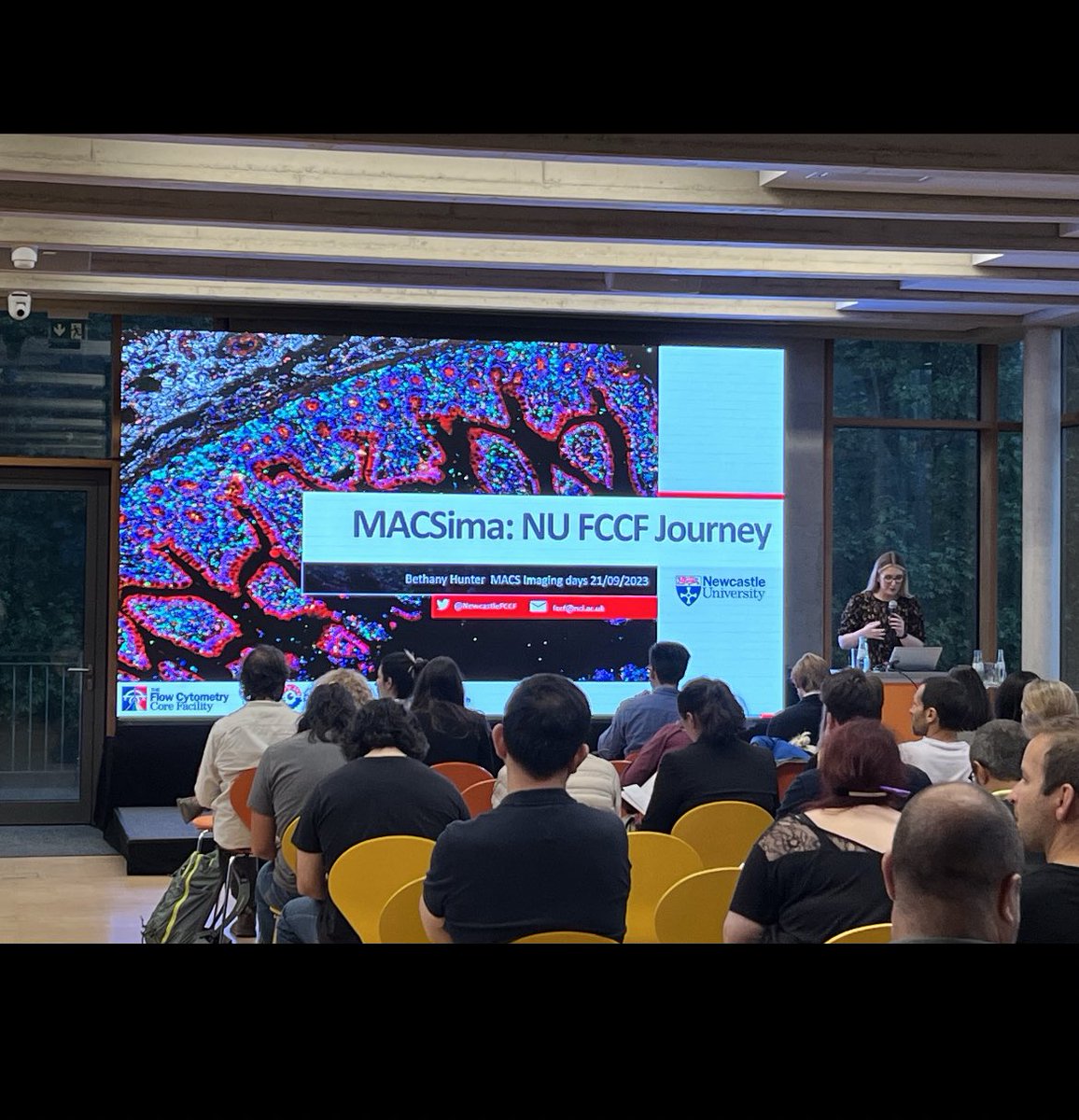 BethanyH_NCL's tweet photo. What a fantastic couple of days meeting great people and discussing all things spatial biology! Thank you @miltenyibiotec  for hosting me and putting on a fantastic event #MACSImagingDays https://t.co/FyF5wfYCuM