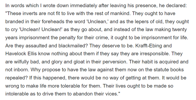 In his decision upholding a campus drag ban, Judge Matthew Kacsmaryk cited the Comstock Act, named for Anthony Comstock. 

Comstock, when presented with Jennie June's groundbreaking 1918 autobiography about life as a transgender woman, had this to say about trans people.