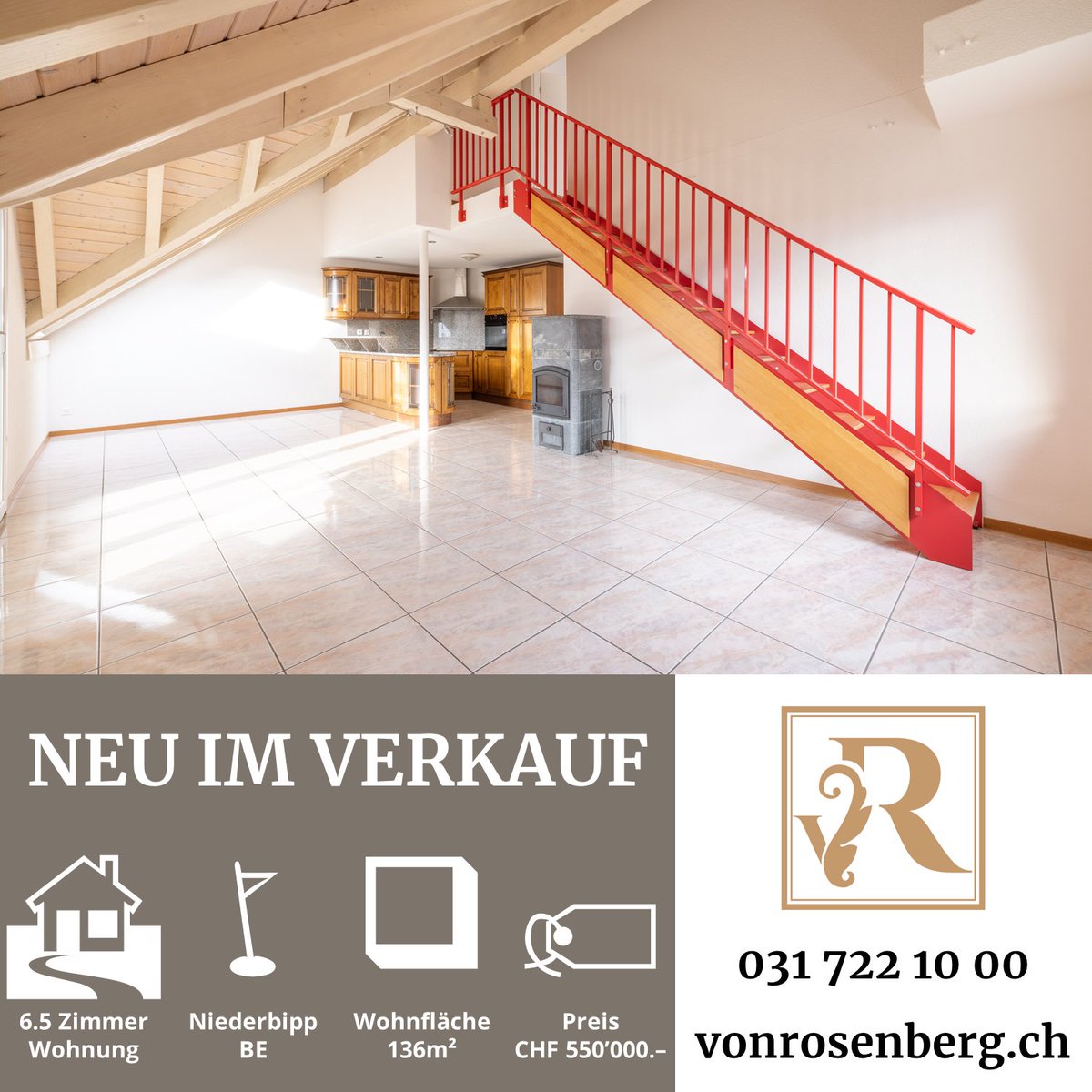 🏡 NEU IM #VERKAUF

QUALITATIVER #WOHNRAUM

#Immobilie: 6.5 Zimmer #Maisonette #Dachwohnung
Wohnfläche: 136m²
Ort: #Niederbipp BE
Preis: CHF 550'000.–

🌐 vonrosenberg.ch

#immo #immonews #wohnung #immomarkt #schweiz #immoverkauf #homeforsale #realestate #home #forsale