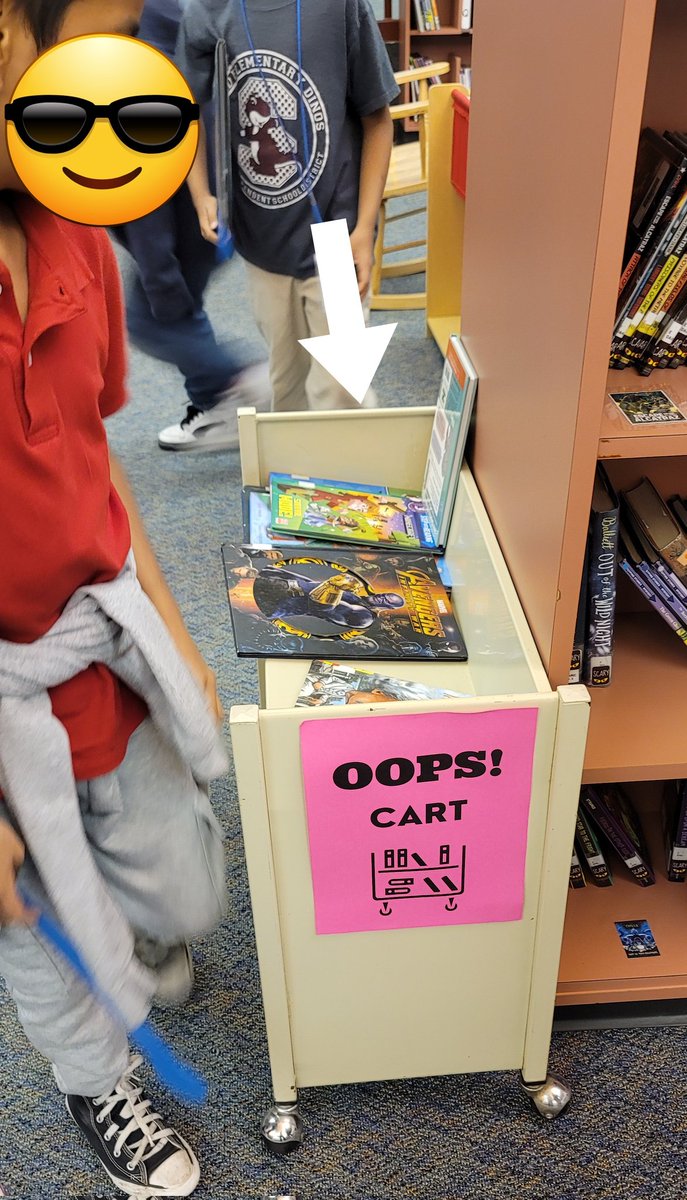 Can readers change their minds about what they want to check out? Of course!  Just put it on the Oops! Cart. #SneedReads
#Readers4Life