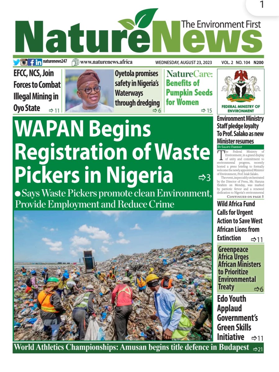Proud to be joining the Advisory Board of #Wapan #Nigeria #WastePickers ♻️🙏🎉 #Empowerchain