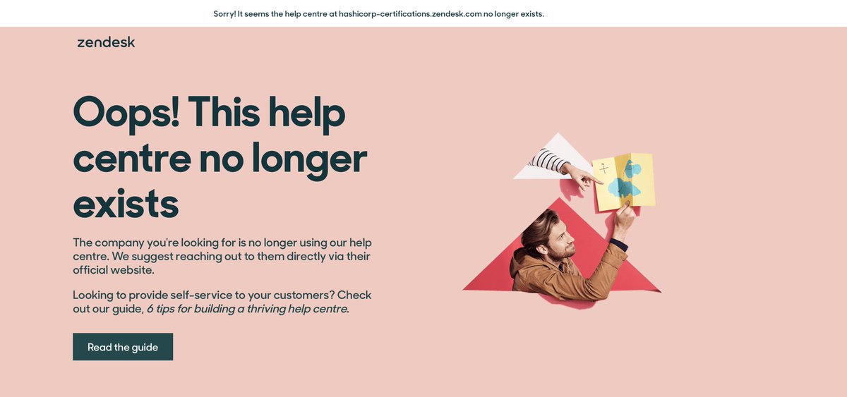 cadebe_'s tweet photo. @HashiCorp I enrolled for the Terraform Associate exam and would like to change my exam date, but I keep on getting an error message from Zendesk. Are you ware of this? I this a temporary issue? https://t.co/FyZM5AM6CU