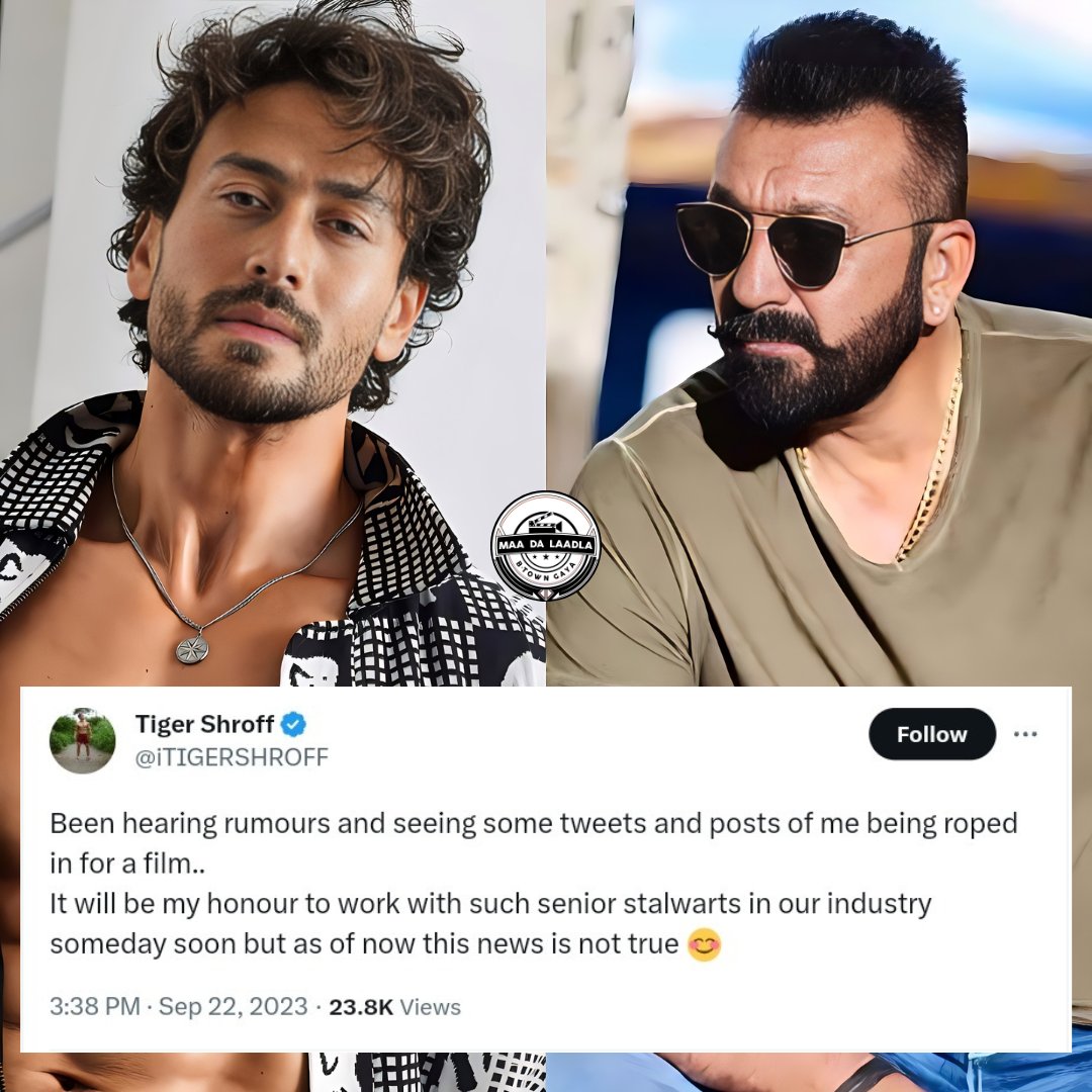 Kis kispe bharosa karein bhai samajh ni aata aajkal! 🥲😂

So, #FirozNadiadwala announced a film with #TigerShroff and #SanjayDutt is not true... Totally Baseless... Confirmed by Tiger himself! 🐯