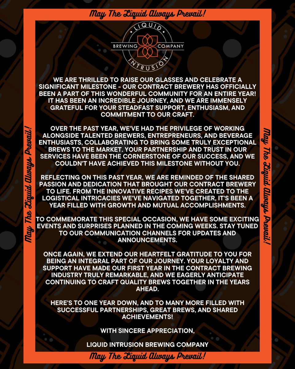 Liquid Intrusion Brewing Company tweet media