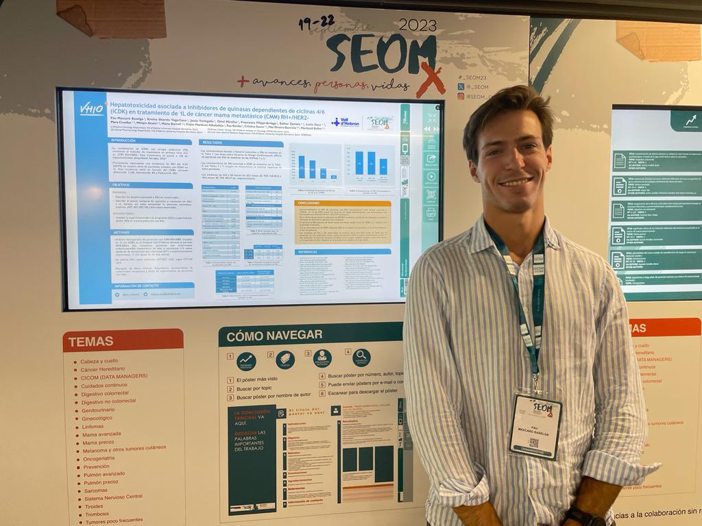 pau_mascaro's tweet photo. Hepatotoxicidad asociada con iCDKs en 1ª línea en cancer de mama metástasico RH+/ HER2- 💊

🏅 Mejor Poster #SEOM23 @_SEOM 

Muchisimas gracias el grupo de #mama @VHIO a por el trabajo, en especial a las Dras @BelletMeritxell @CristinaSaura3 y también a @ShareVega  @mar_riveiro por su ayuda!!