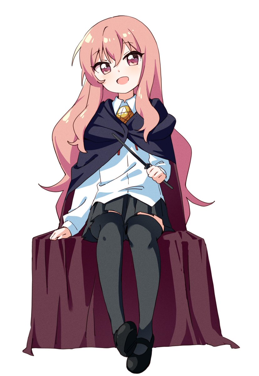 louise francoise le blanc de la valliere 1girl solo thighhighs long hair skirt pink hair sitting  illustration images