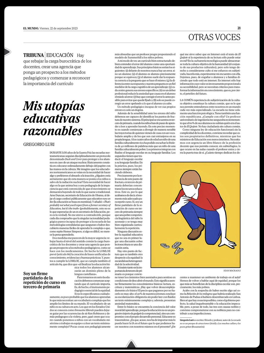 Utopías educativas razonables, por <a href="/GregorioLuri/">Gregorio Luri</a>