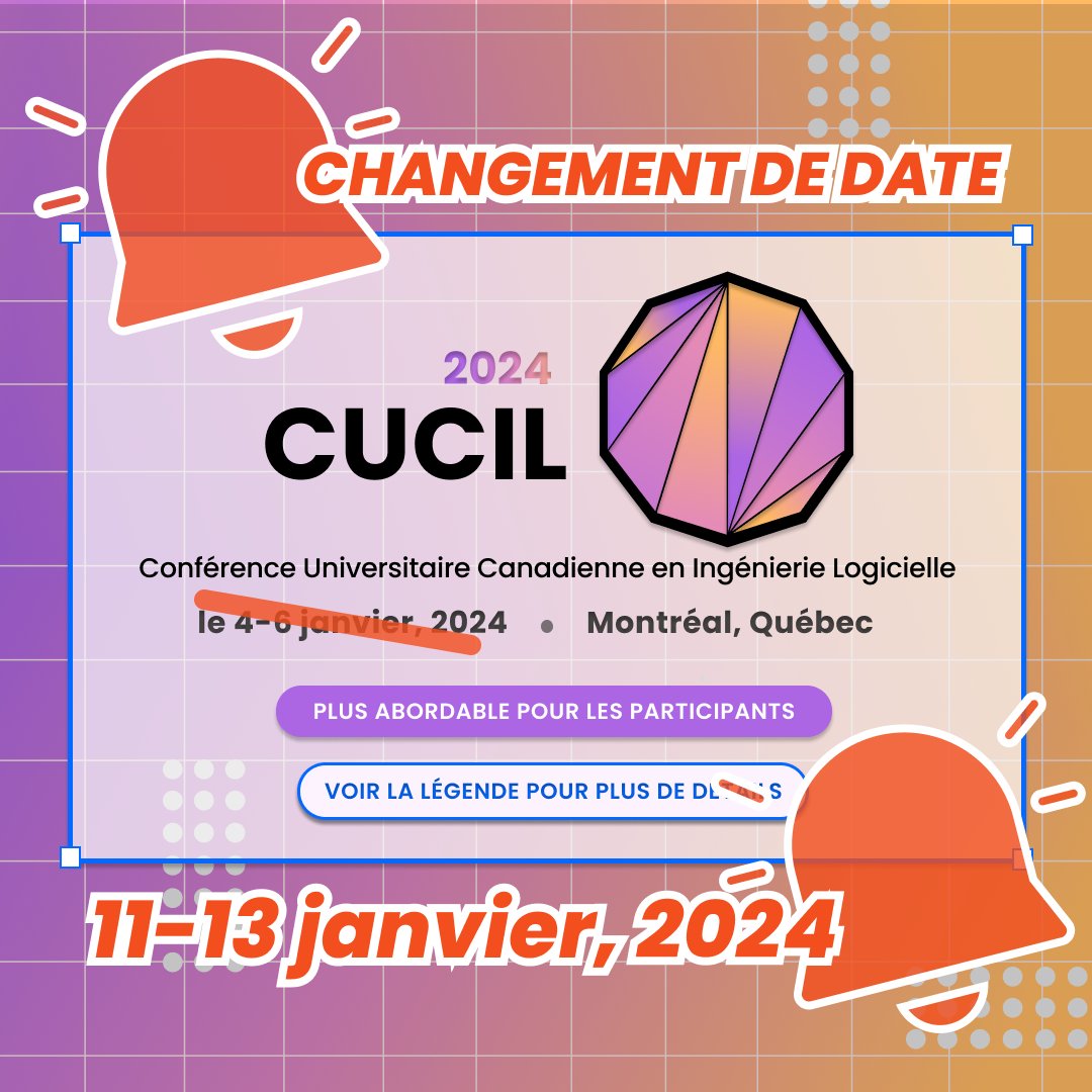 cusec's tweet image. 🗓️ New Conference Dates Alert! 🗓️
💰 We&apos;re switching things up to ensure a conference experience that&apos;s enjoyable and budget-friendly for everyone. ✈️ 
----
🗓️ Nouvelles Dates de la Conférence à l&apos;Horizon! 🗓️
#cusec #SoftwareEngineering #conference #Montreal #tech