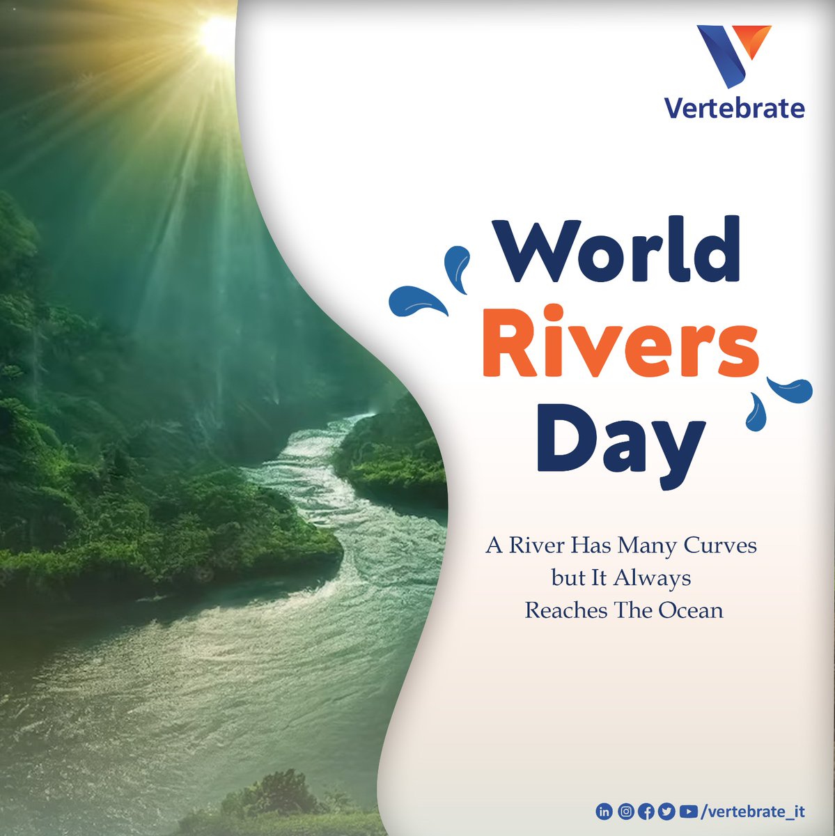 vertebrate_it's tweet photo. 🌊Celebrating World Rivers Day! Let's protect these vital resources. Vertebrate IT is committed to sustainability.🌍💙 #WorldRiversDay #VertebrateCares #vertebrate #vision2023 #future #eeeepolicy #democracy #vizag #cityofdestiny #politics #digitalmarketing #website #development https://t.co/ow0njgIyt5