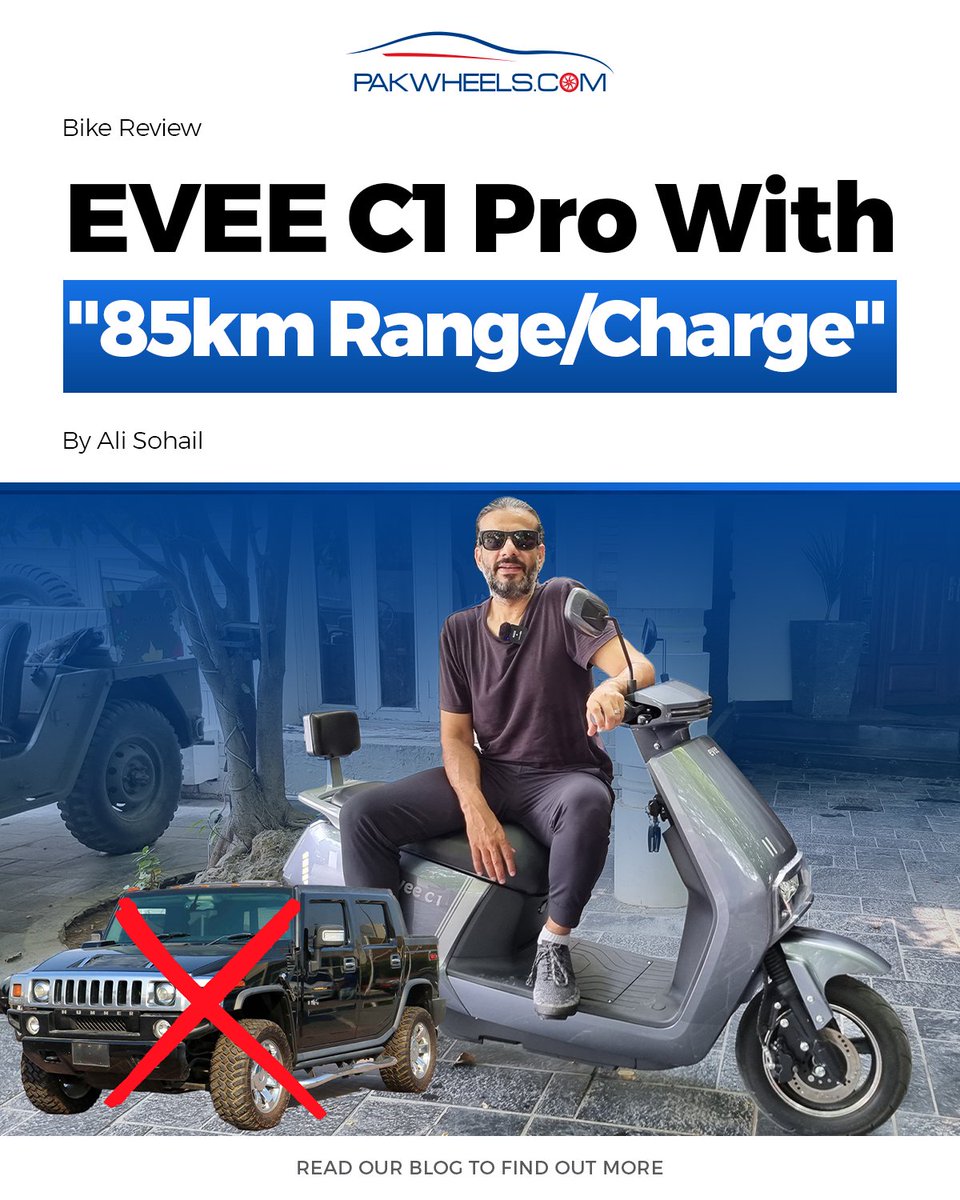 Today, we introduce you to the newly launched electric scooter EVEE C1 Pro. 

Read the blog: pakwheels.com/.../evee-c1-pr…

#PakWheels #PWBlogs #Evee #EveeC1Pro #ElectricBike