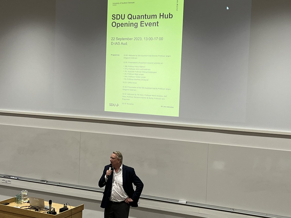 Opening of The SDUQ-hub today with participants from Danish universities presenting the current state of quantum research in Denmark. Best wishes with the exciting research to the SDUQ-hub #dkforsk <a href="/NATsdu/">SDU Science</a> <a href="/SyddanskUni/">Syddansk Universitet</a>