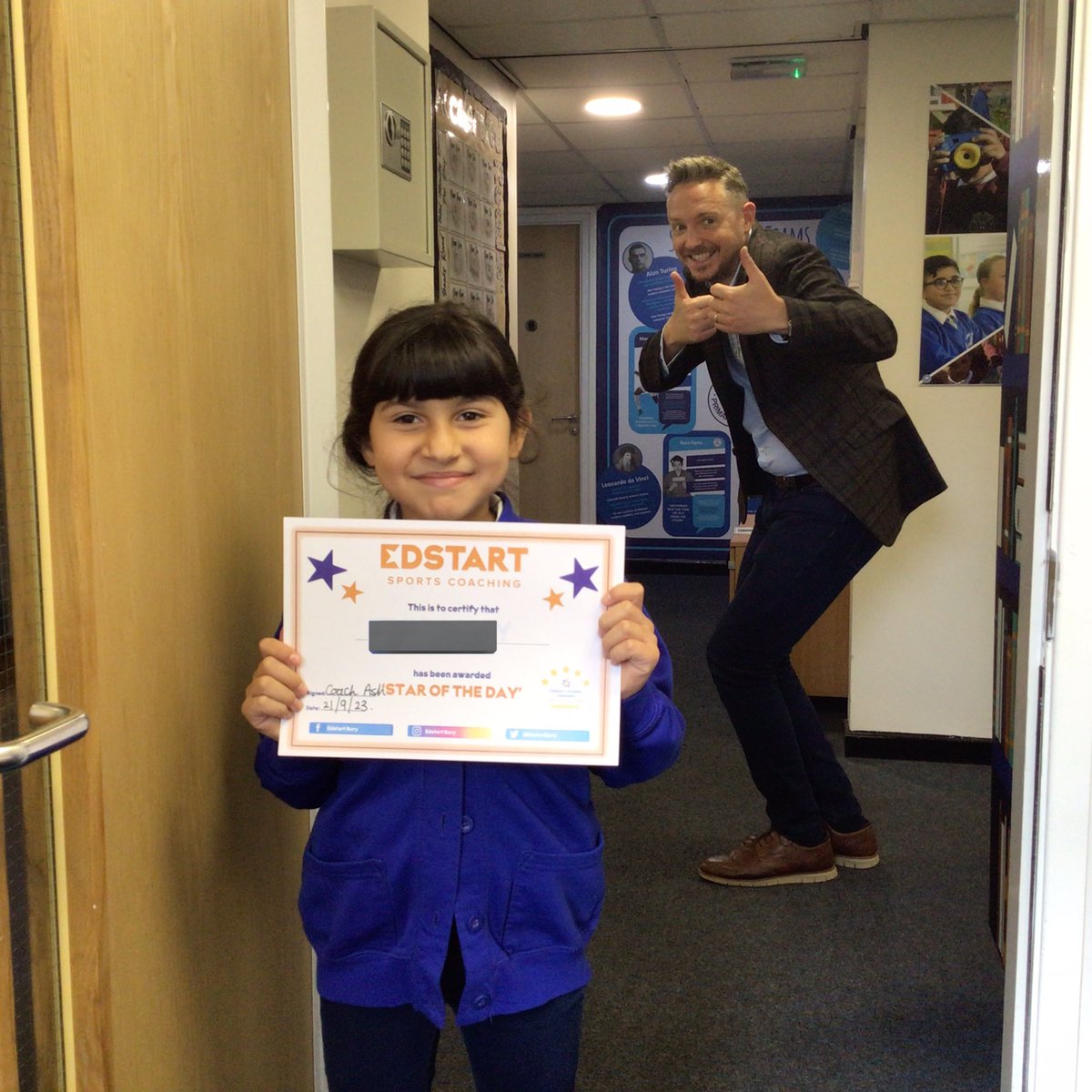 Year5sunnybank's tweet photo. Another Year 5 superstar! This young lady was awarded with Star of the Week from Coach Ash yesterday. @sunnybankschool @edstartsports @LeonEdstartBury 🤩⚽️🏀🏒🏸 #ignorethephotobomber https://t.co/kyChBMohFu