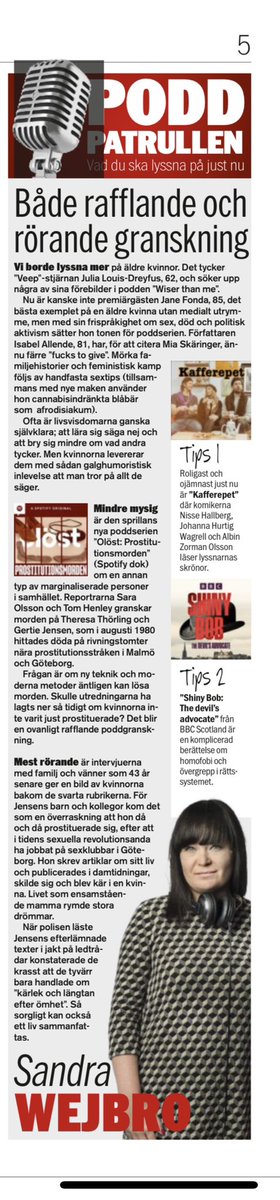 saraeols's tweet photo. Om Olöst i Aftonbladet idag: https://t.co/BMCyDPWOQ6