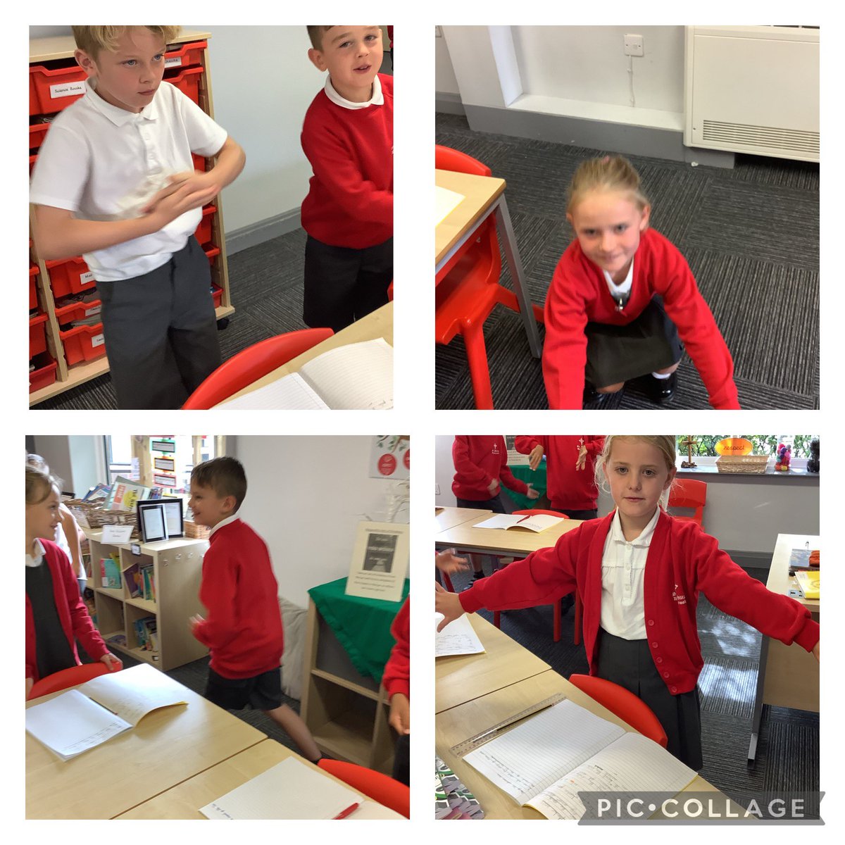 In RE we did a freeze frame to show the most important parts from the story ‘Moses’. The children thought Moses being saved as a baby was important. Some children thought when Moses split the sea in two was important too because he saved the slaves. #teamstphilips