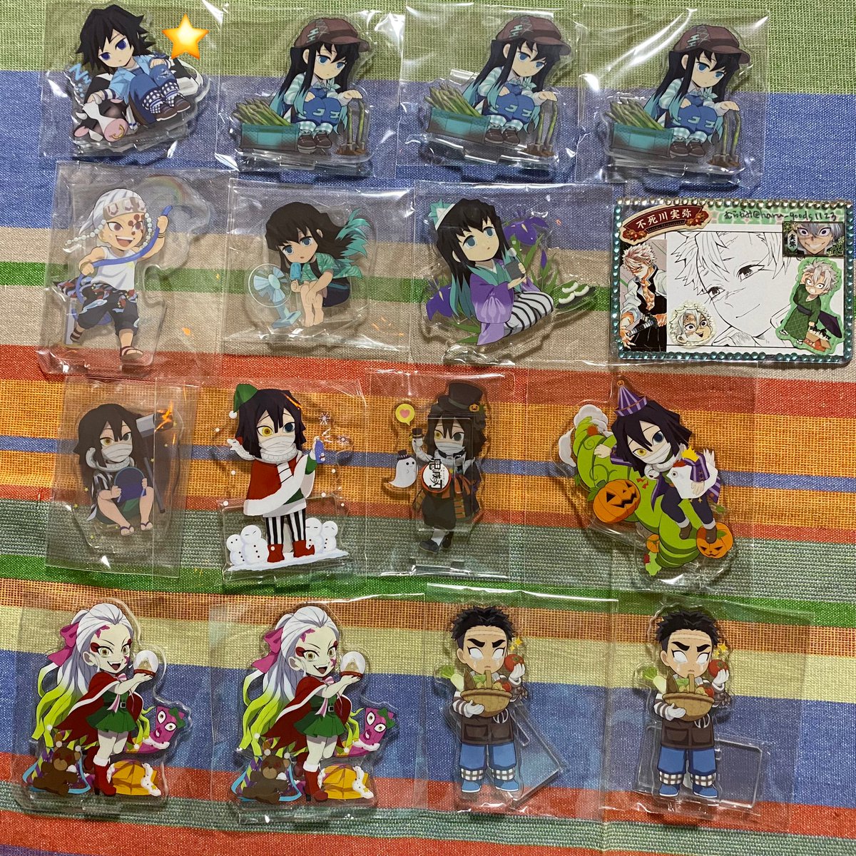 haru_goods1123's tweet photo. 【交換/譲渡】鬼滅の刃 マウンテンアクティビティ アクリルスタンド アクスタ マウンテン カラビナ チャーム ポストカード ポスカ

譲) 炭治郎・義勇・宇髄・伊黒・しのぶ・カナヲ・無一郎・悲鳴嶼・禰豆子・堕姫・善逸

求) ⛰ 同種 実弥 or 定価＋送料

検索からでもお気軽にお声かけください→ https://t.co/uLLSjHpOb0