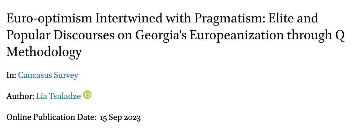 MEDIATIZED_EU's tweet photo. 📣Don't miss Dr. @LiaTsuladze's 🆕 article on Georgian🇬🇪 political and intellectual elites’ and citizens’ discourses on the country’s #Europeanization🇪🇺 in the context of pragmatic and identity considerations🔗https://t.co/NqS21jpxKP
#H2020 #research https://t.co/tJfbbHqnof